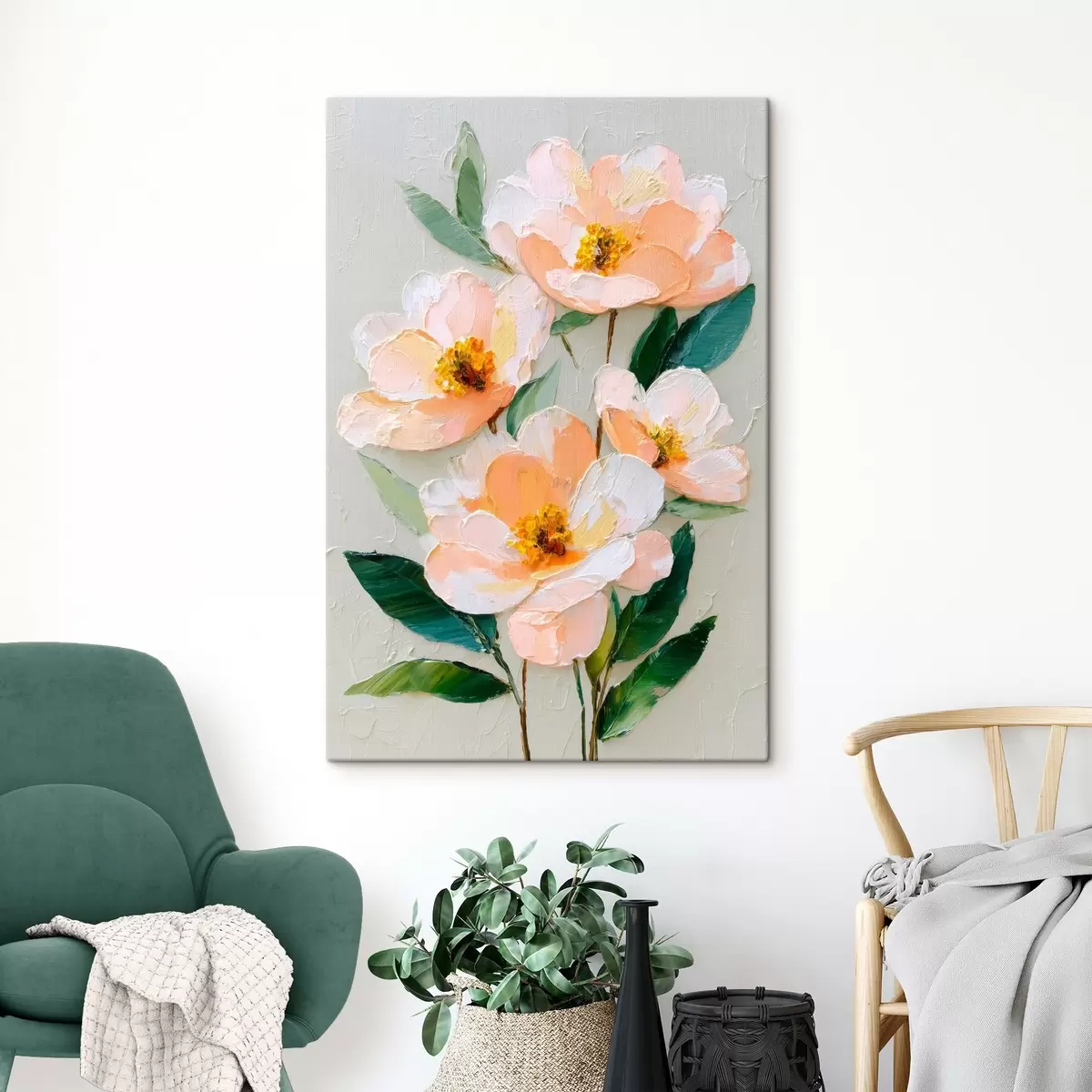Tableau Fleurs légères dans les tons pastel s45263