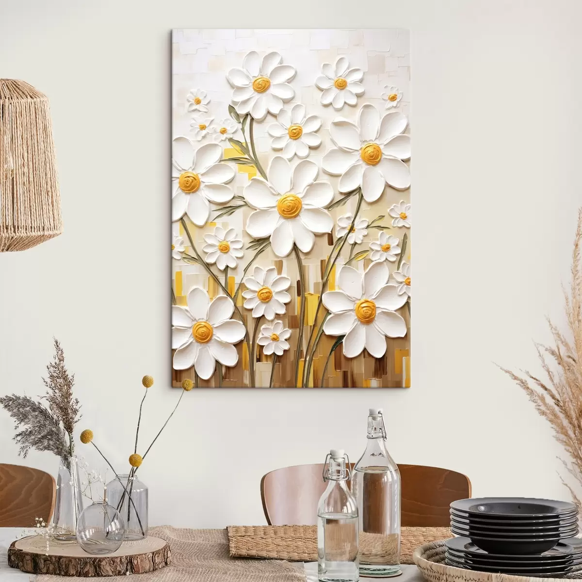 Tableau Composition florale en style volumétrique avec accents s45267