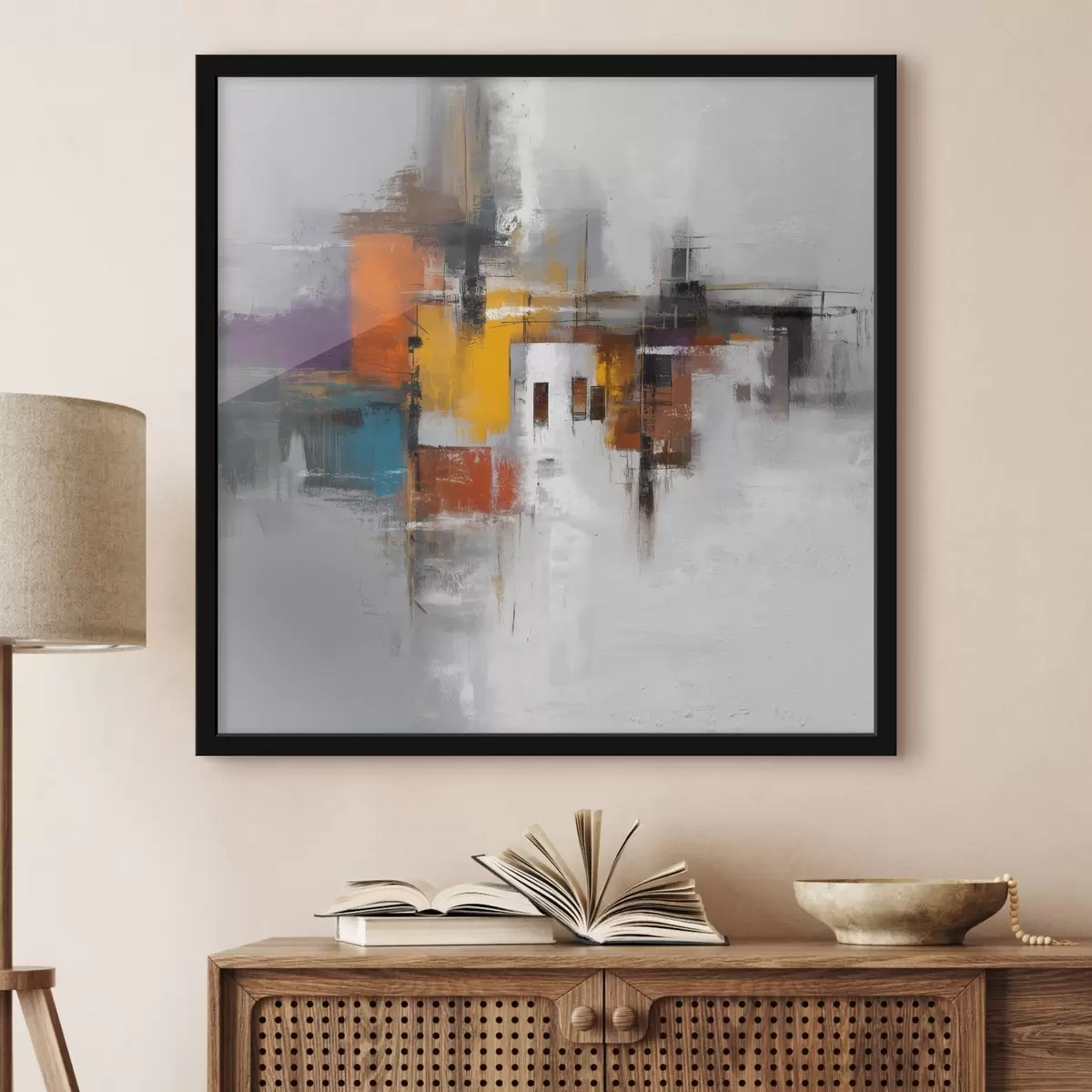 Poster Abstraction colorée avec motifs géométriques f45239