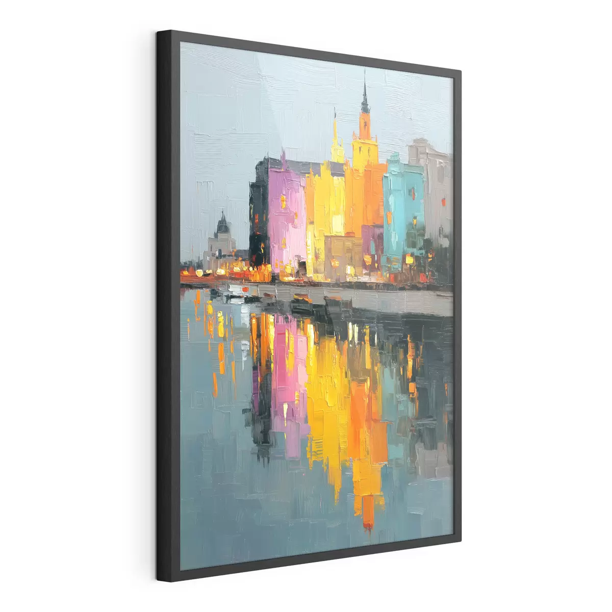 Poster Lumières de la ville : paysage vibrant dans un style empâté f45242