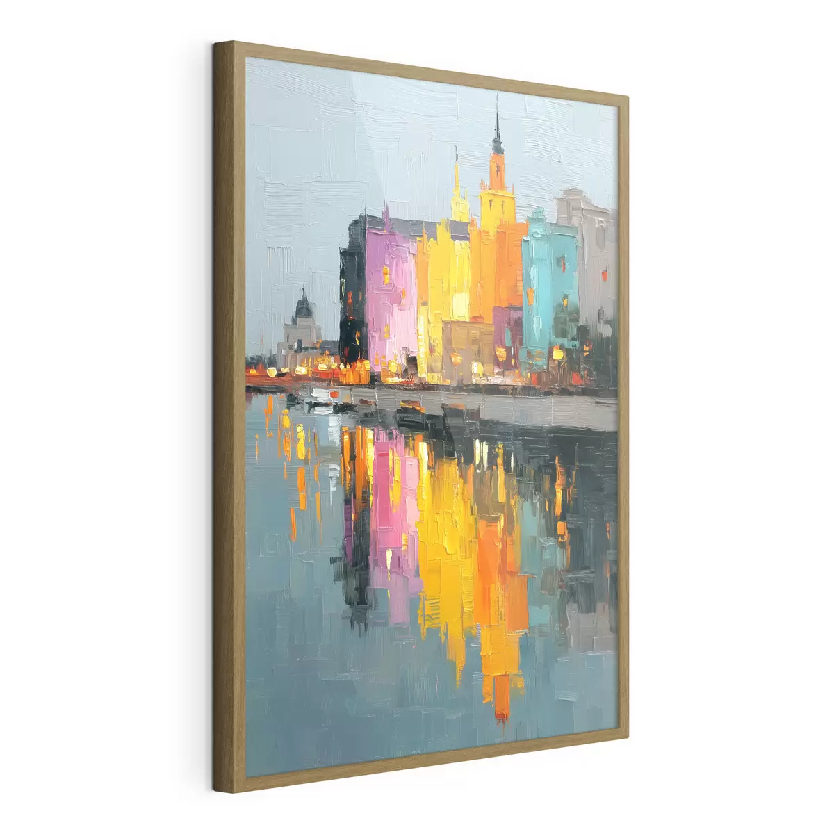 Poster Lumières de la ville : paysage vibrant dans un style empâté f45242