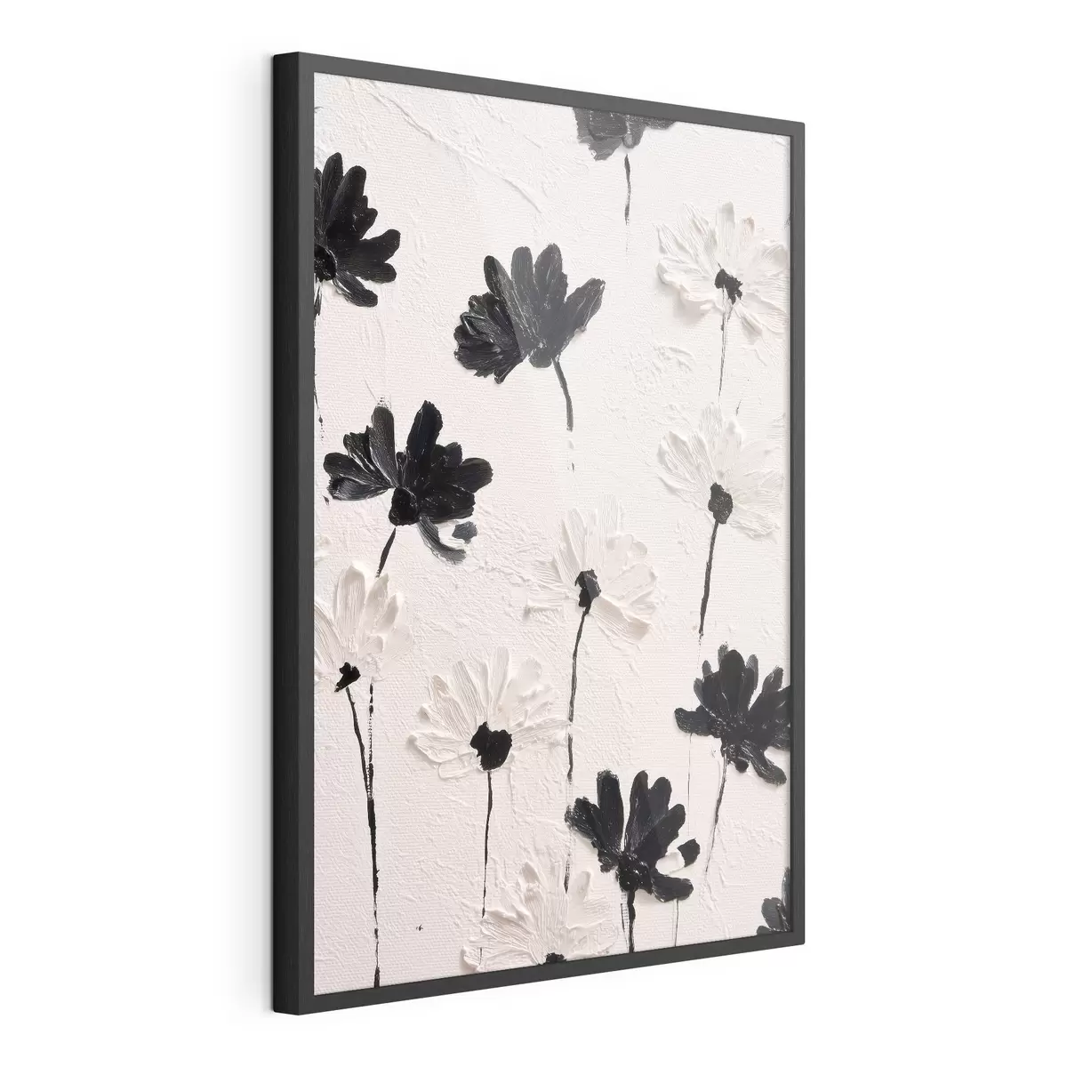 Poster Fleurs volumétriques : composition d'empâtements dans des tons monochromes f45247