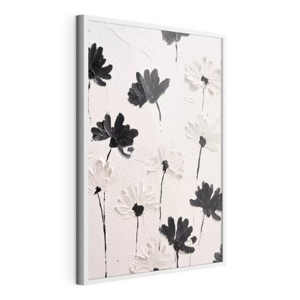 Poster Fleurs volumétriques : composition d'empâtements dans des tons monochromes f45247