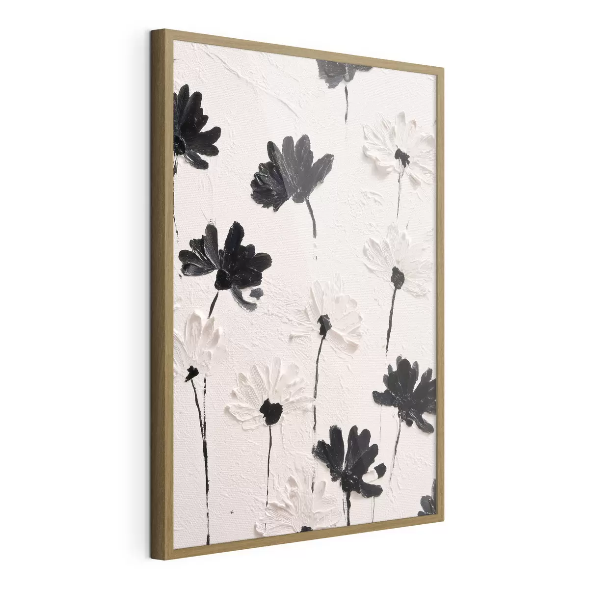 Poster Fleurs volumétriques : composition d'empâtements dans des tons monochromes f45247
