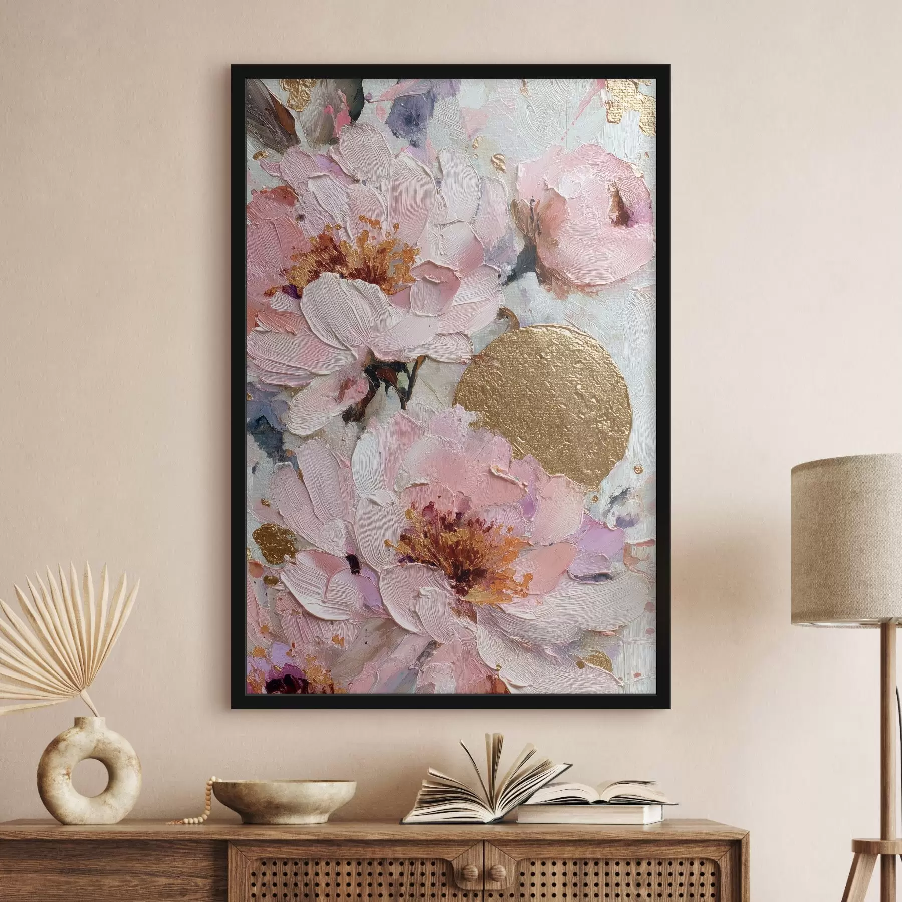 Papier peint Composition florale : fleurs abstraites f45250