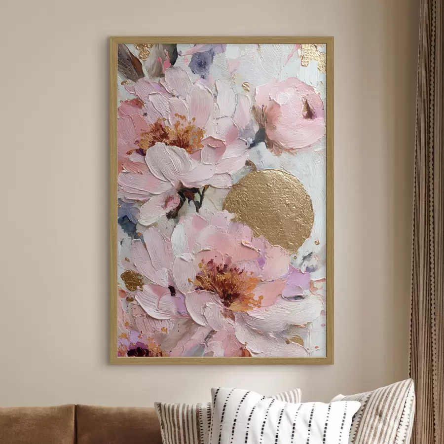 Papier peint Composition florale : fleurs abstraites f45250