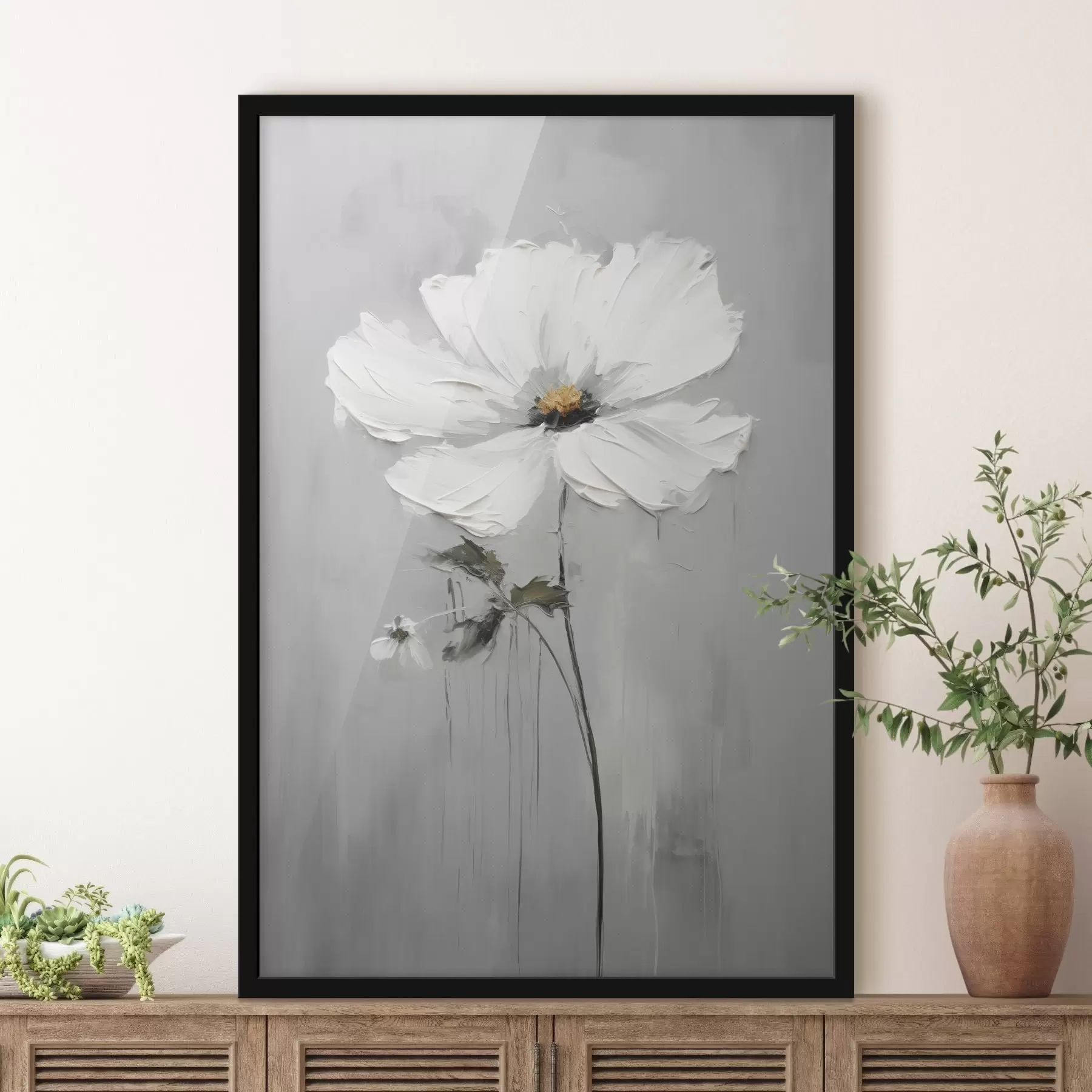 Papier peint Fleur monochrome en style volumétrique f45253