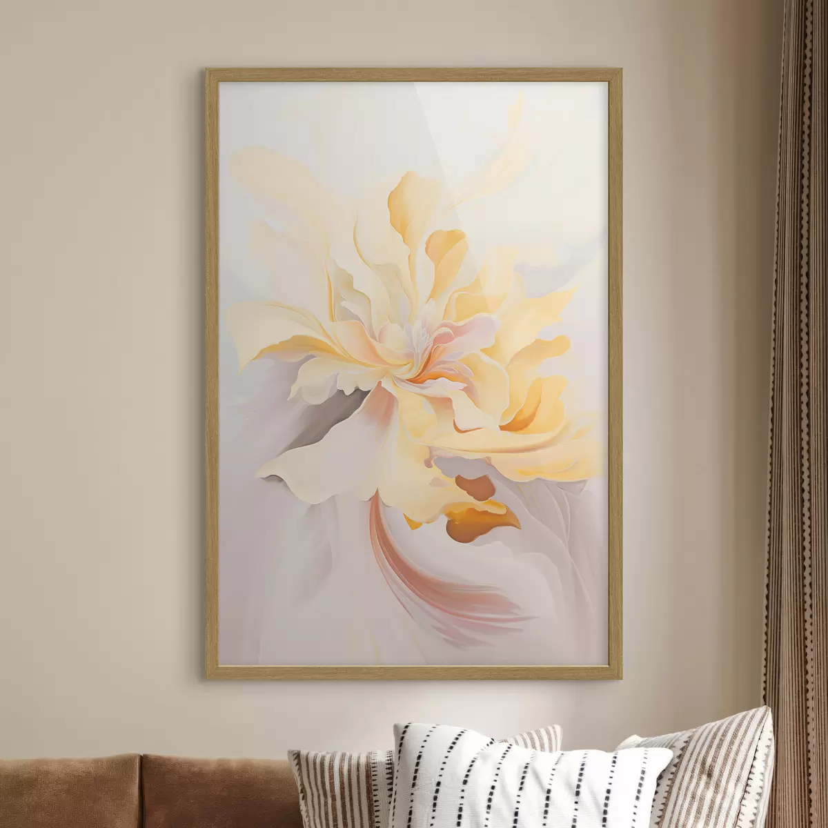 Poster Fleur délicate : peinture abstraite dans les tons pastel f45256