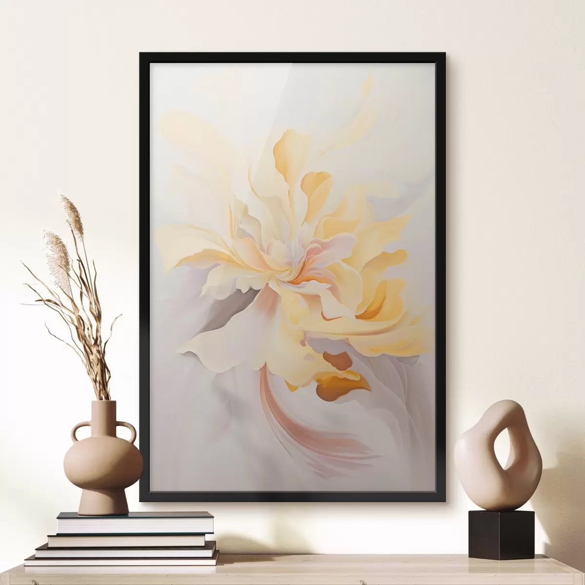 Poster Fleur délicate : peinture abstraite dans les tons pastel f45256