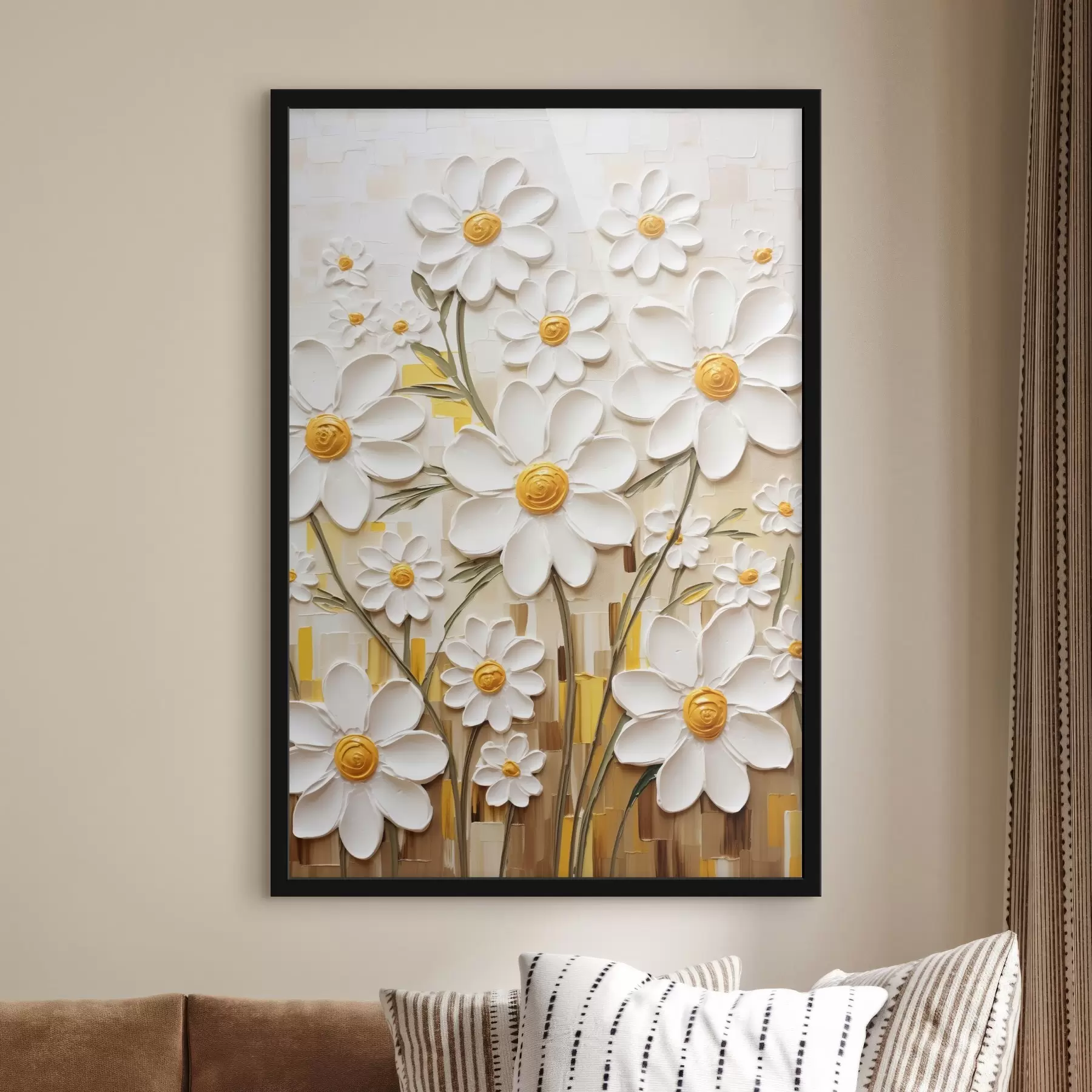 Papier peint Composition florale en style volumétrique avec accents f45267