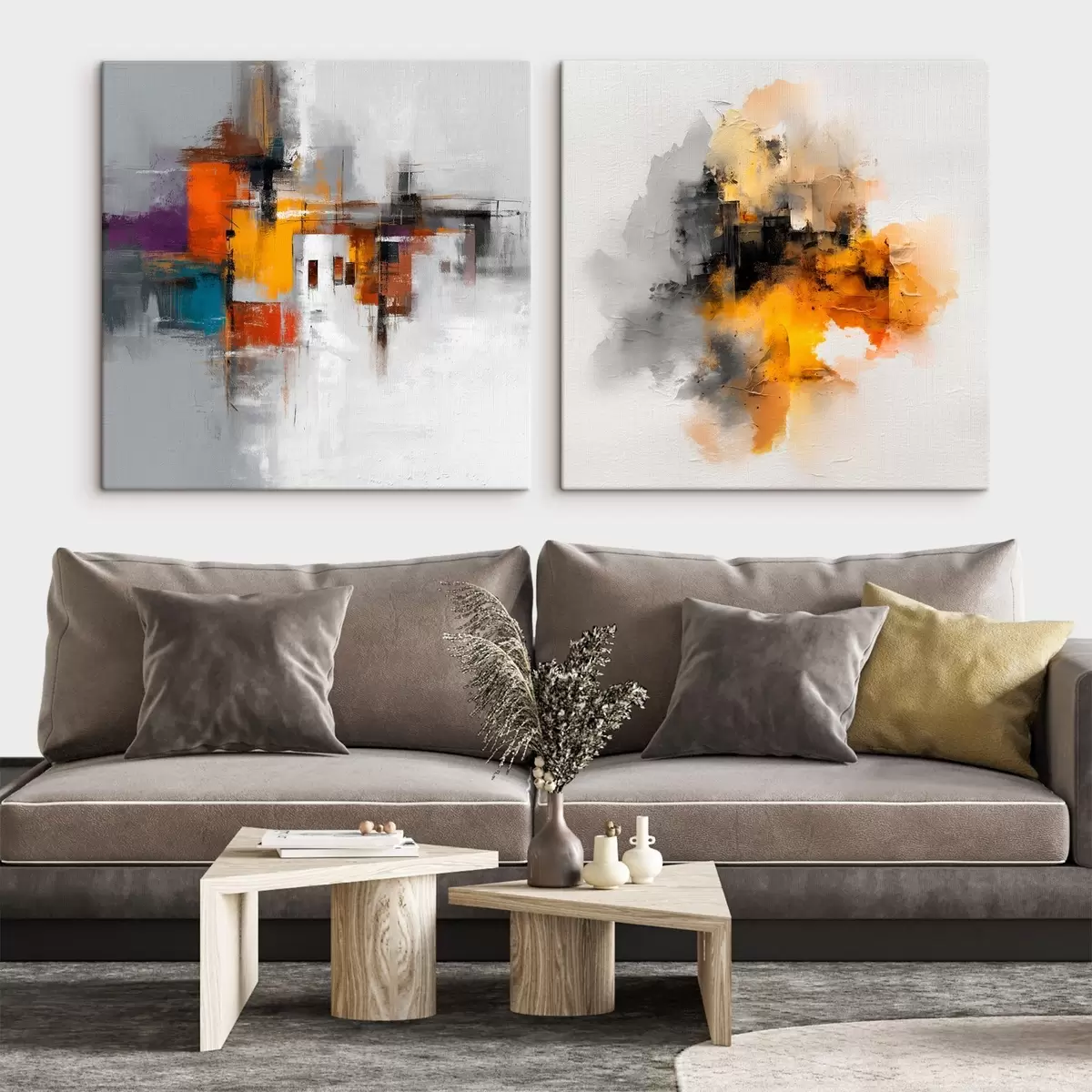 Tableau Ville expressive : composition artistique avec des couleurs contrastées m00566