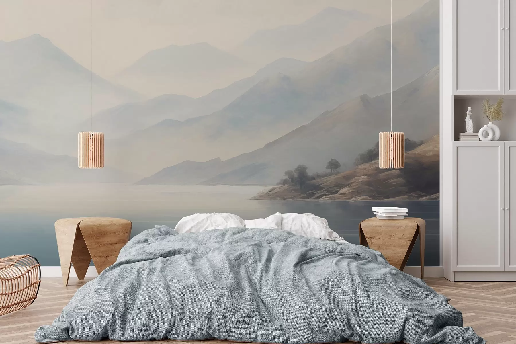 Papier peint Montagnes au bord du lac w04382