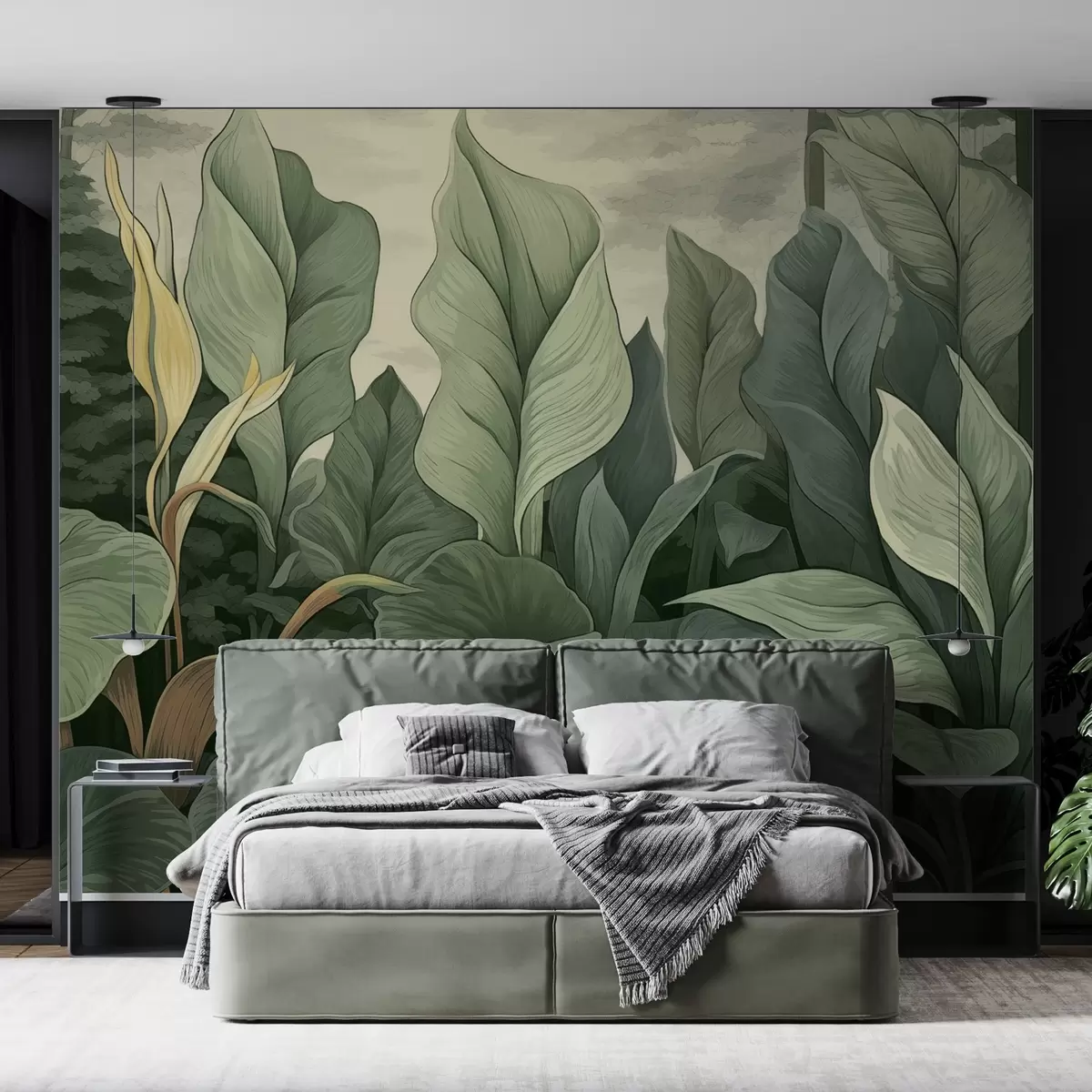 Papier peint Illustration d'une plante tropicale de style botanique w04347