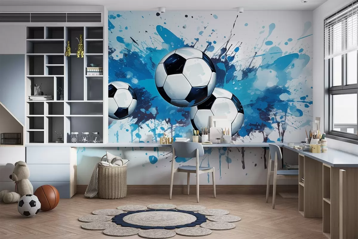 Papier peint Ballons de football w04373