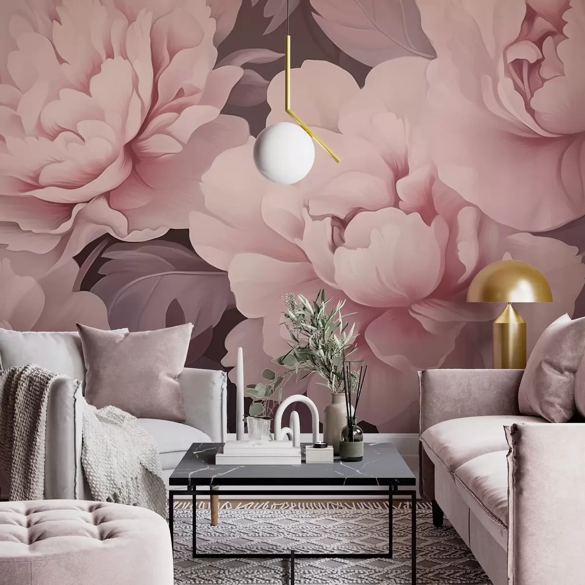 Papier peint Pivoines w04375