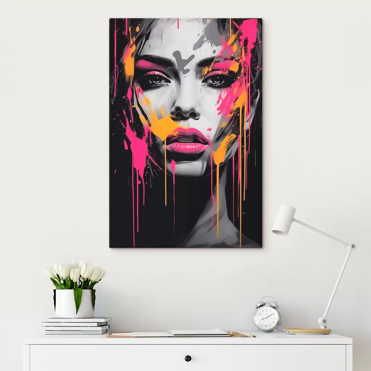 Tableau Portrait de femme avec des peintures s45318
