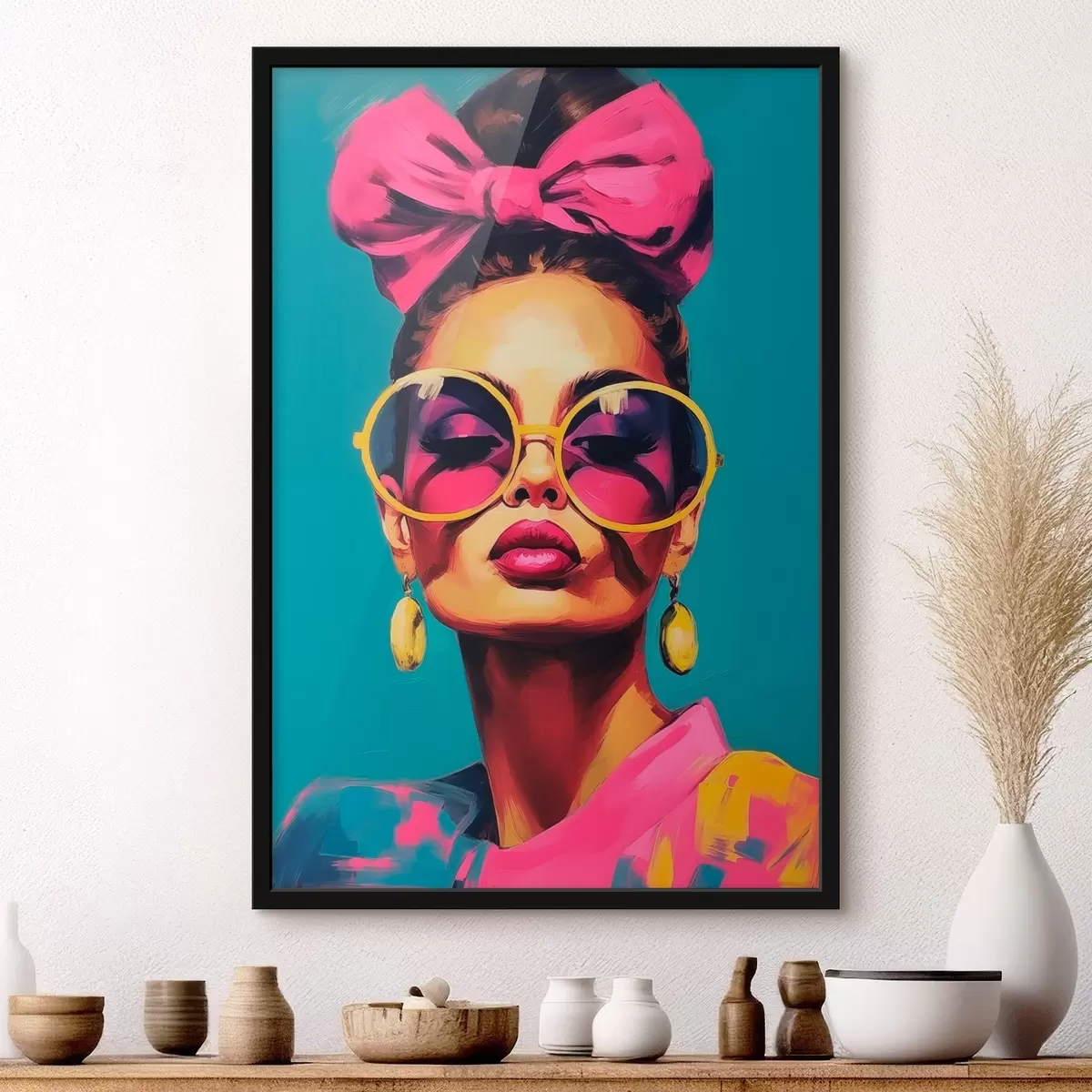 Poster Femme portant des lunettes de soleil f45309