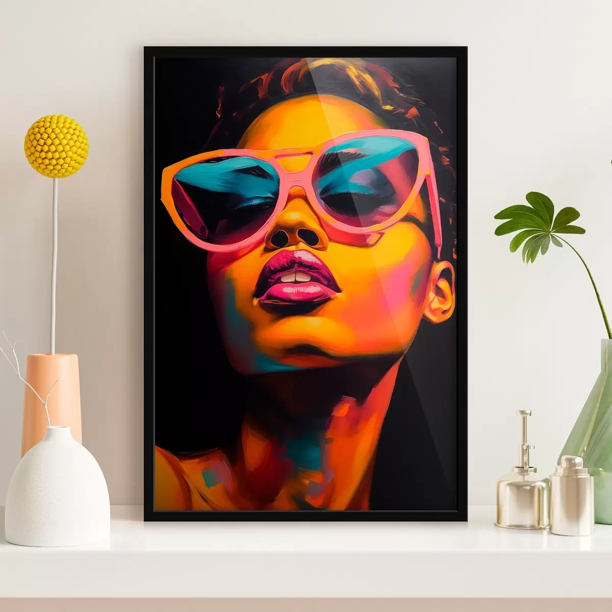 Poster Portrait d'une femme portant des lunettes f45310