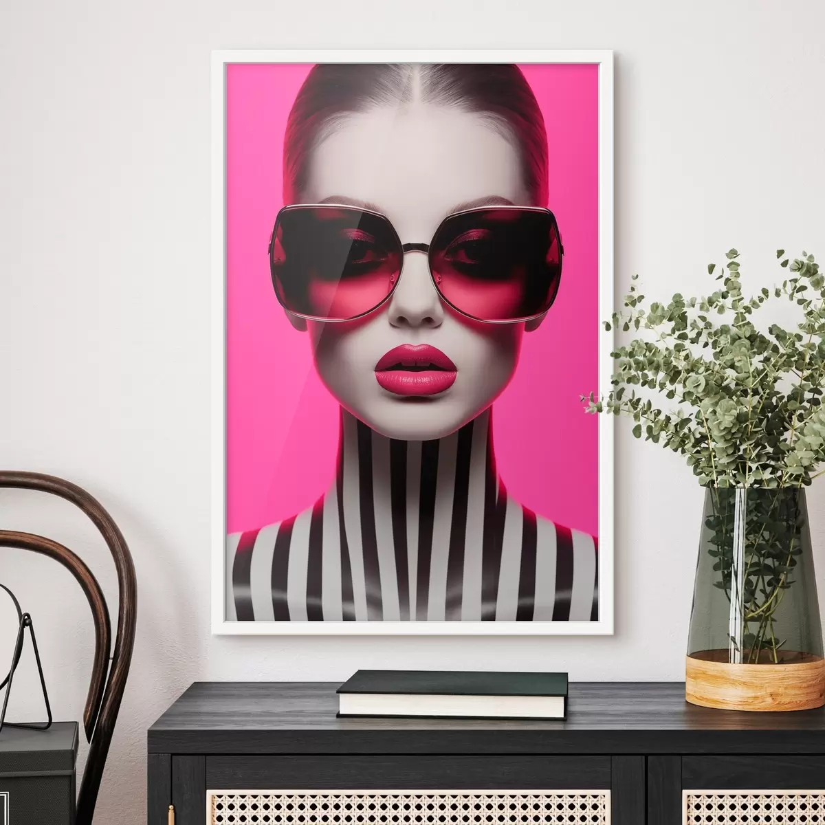 Poster Femme avec de grandes lunettes f45316