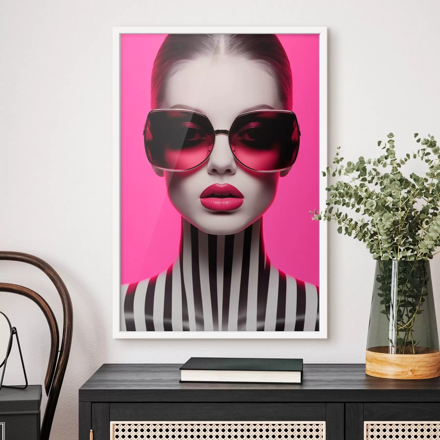 Papier peint Femme avec de grandes lunettes f45316