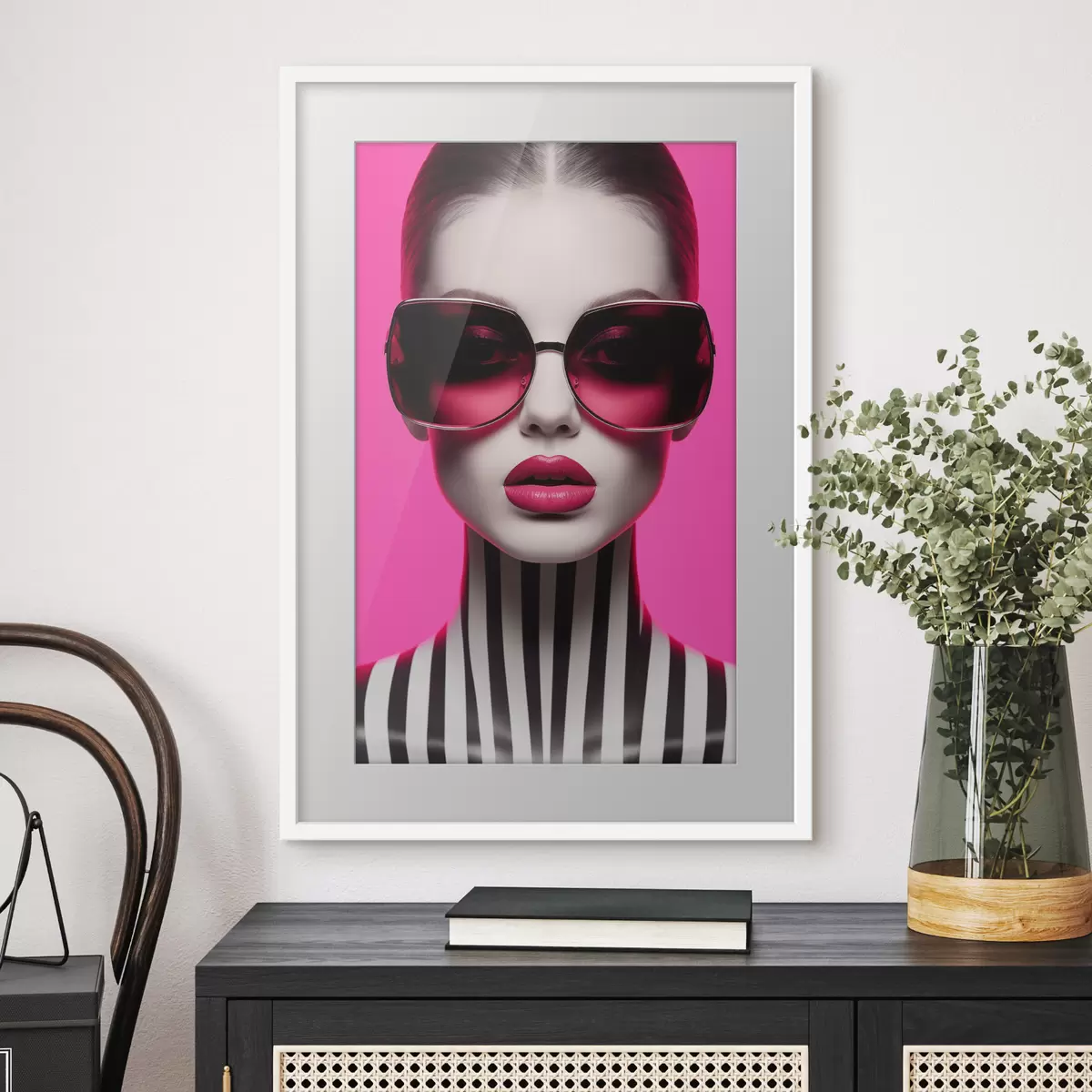 Poster Femme avec de grandes lunettes f45316