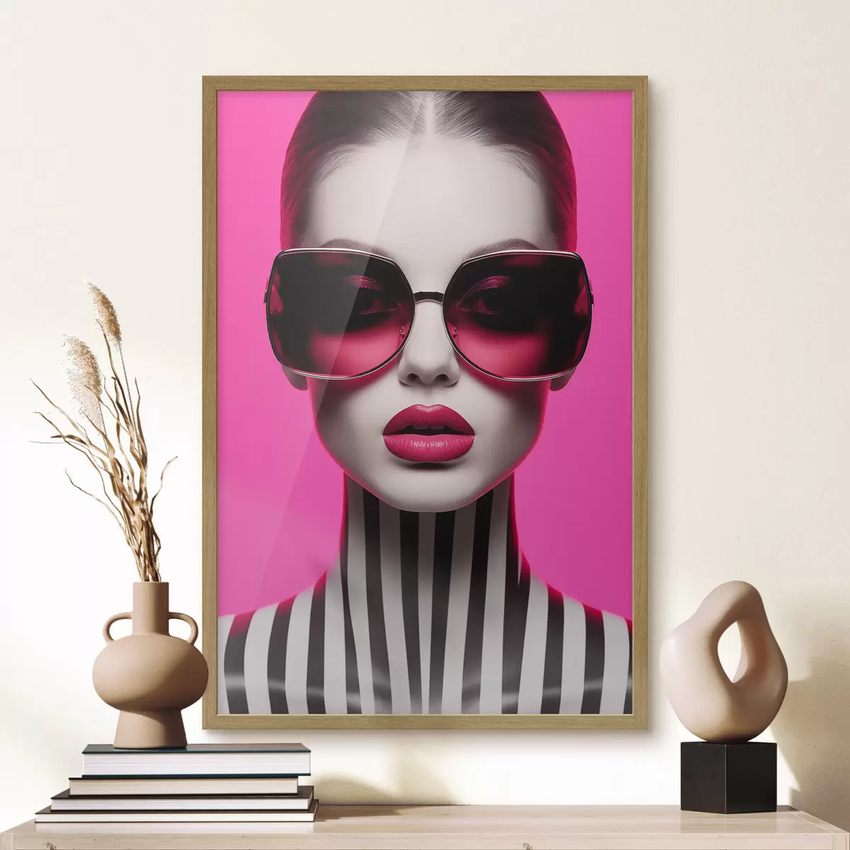 Poster Femme avec de grandes lunettes f45316