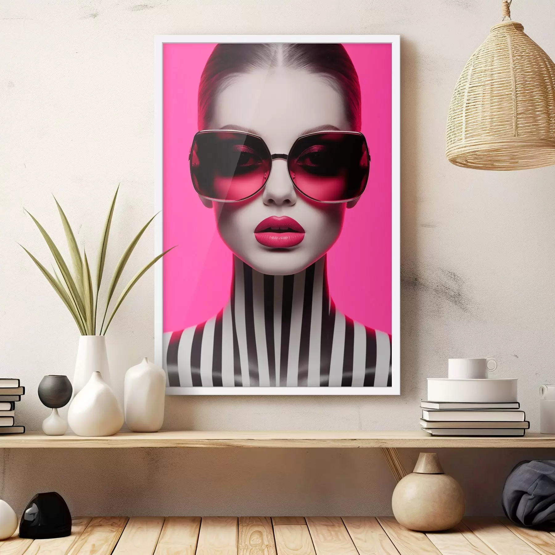 Papier peint Femme avec de grandes lunettes f45316