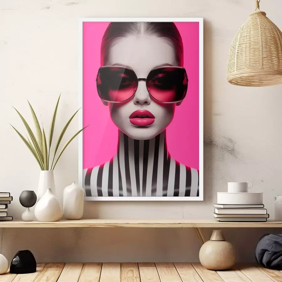 Papier peint Femme avec de grandes lunettes f45316