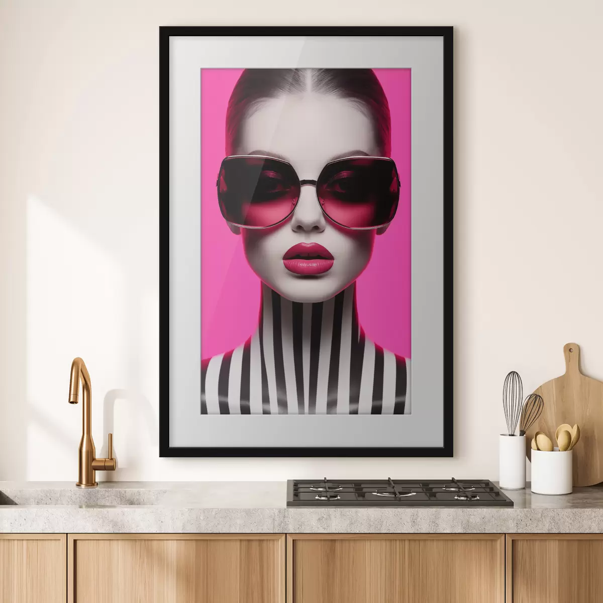 Poster Femme avec de grandes lunettes f45316