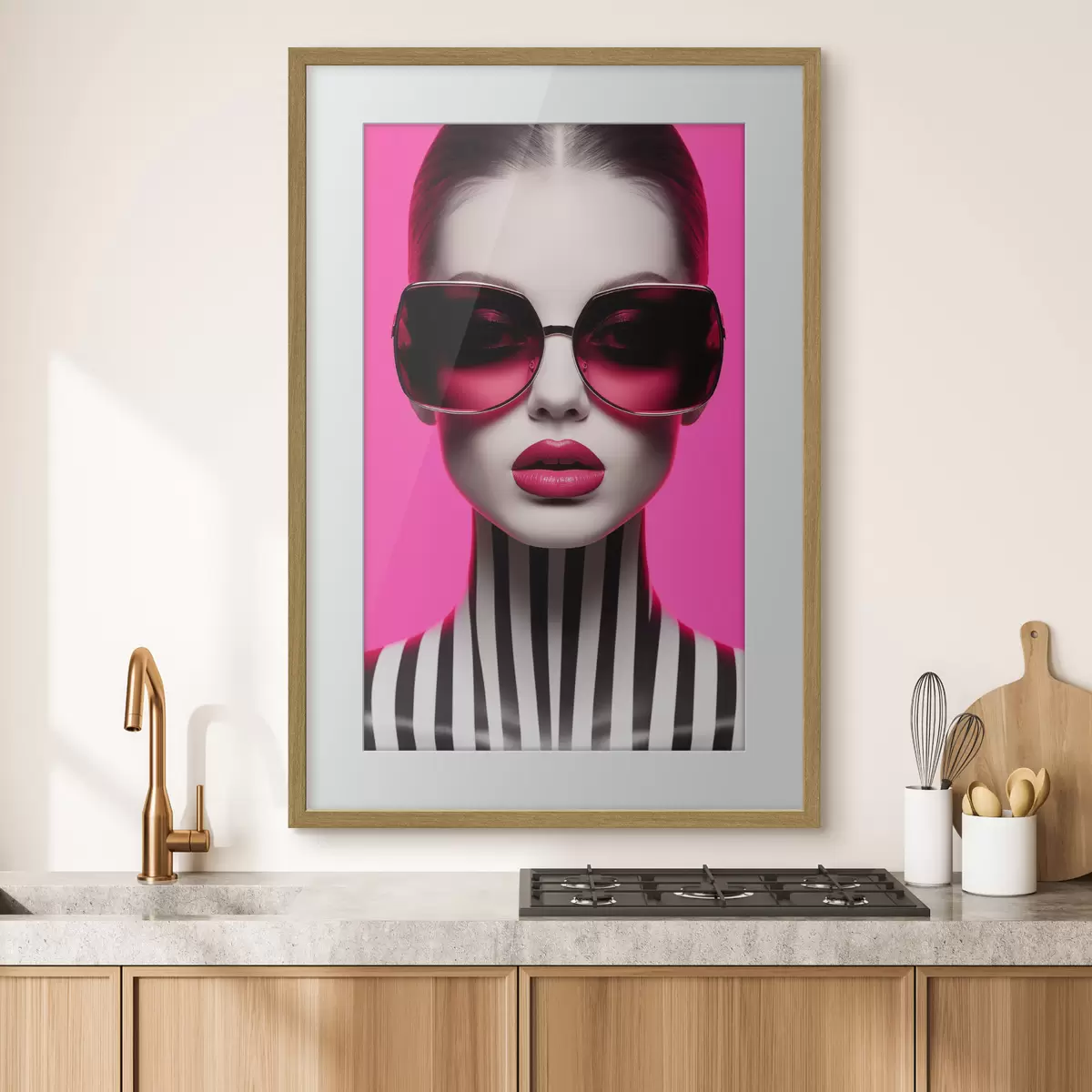 Poster Femme avec de grandes lunettes f45316