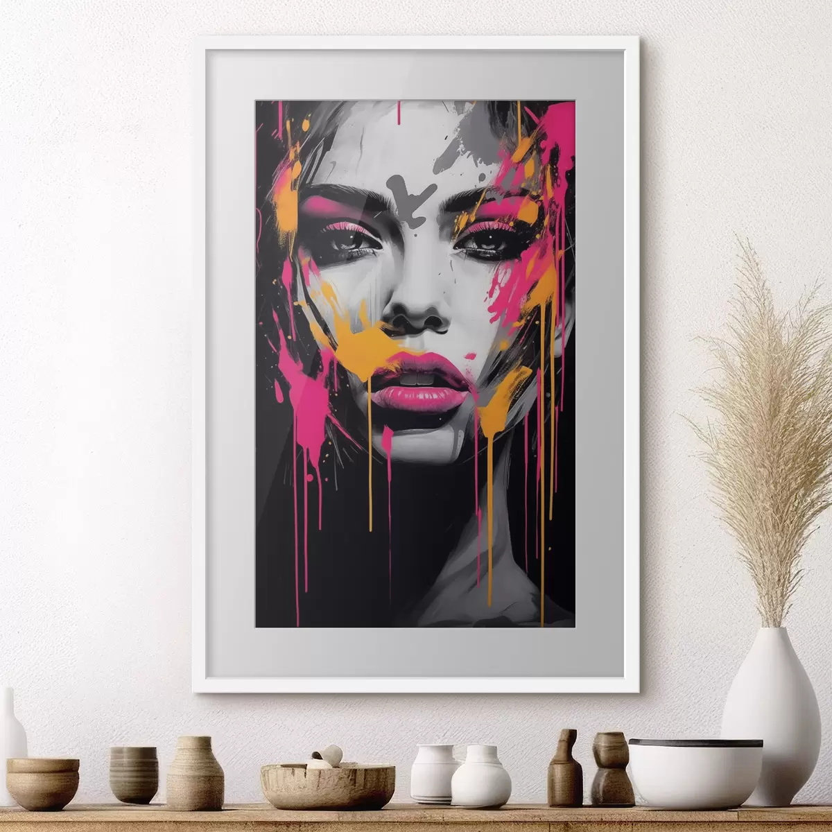 Poster Portrait de femme avec des peintures f45318