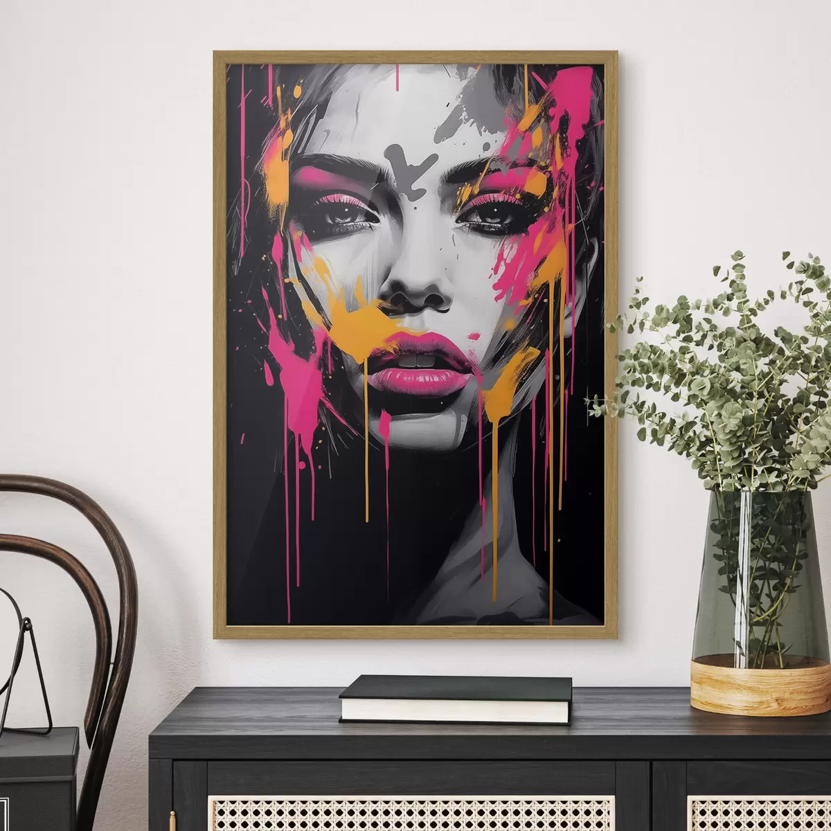 Poster Portrait de femme avec des peintures f45318