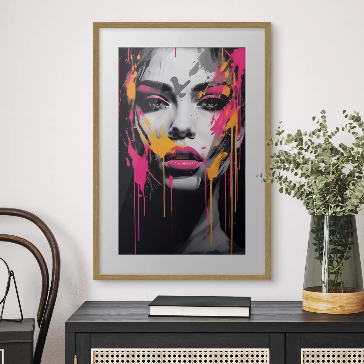 Poster Portrait de femme avec des peintures f45318