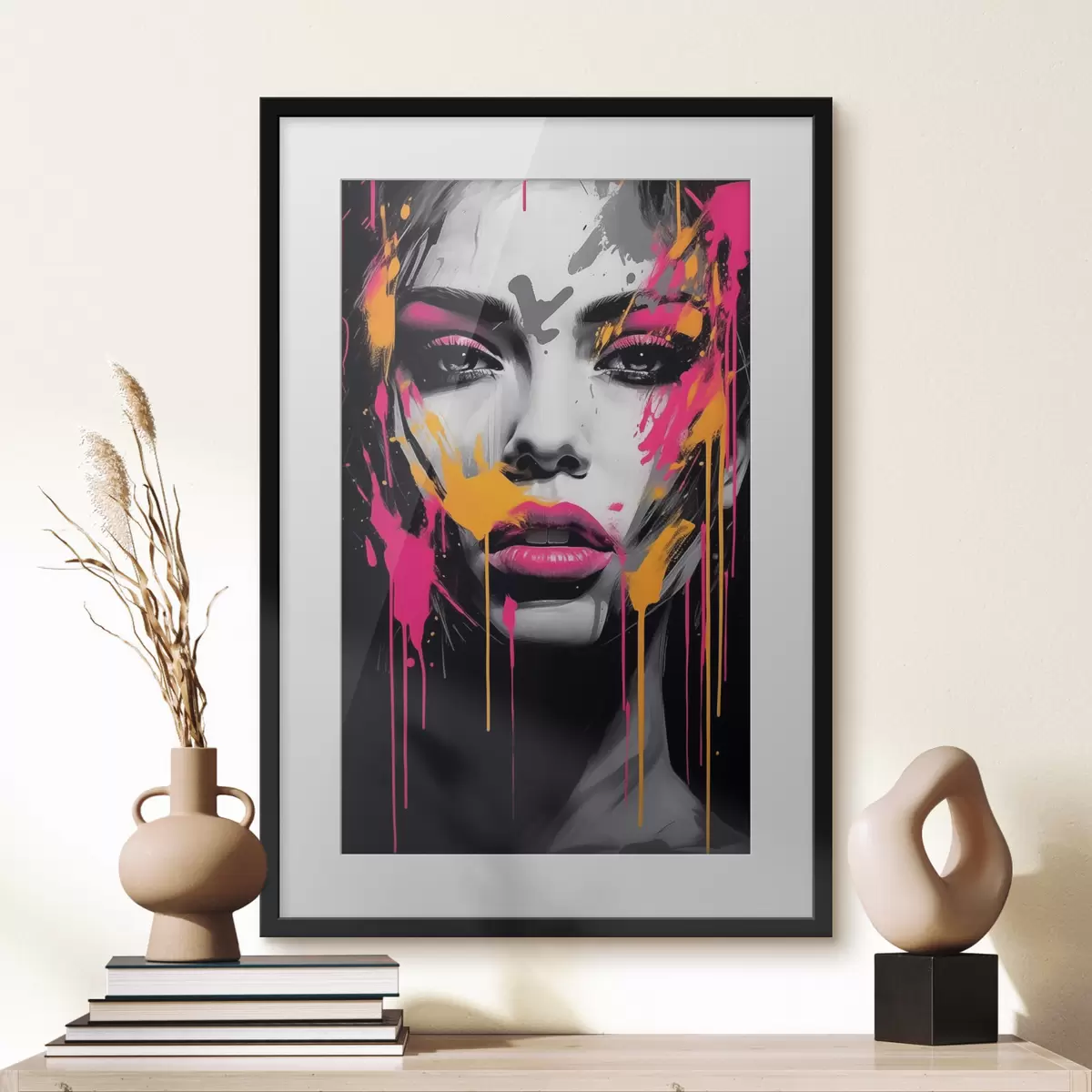 Poster Portrait de femme avec des peintures f45318
