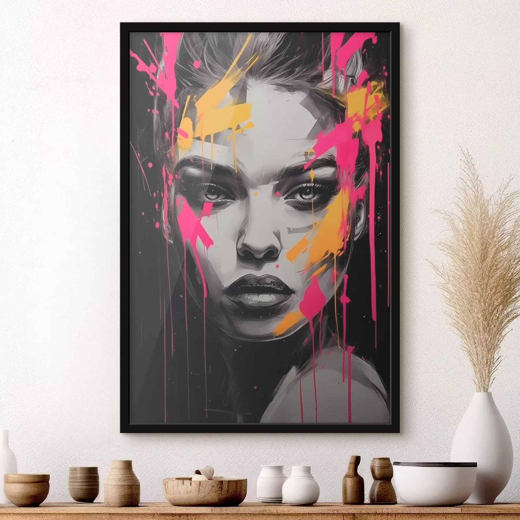 Papier peint Portrait de femme en noir et blanc f45319