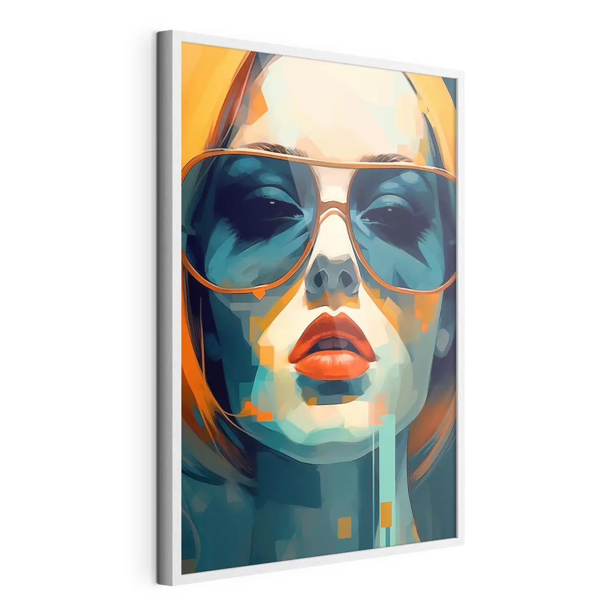 Poster Portrait abstrait d'une femme portant des lunettes de soleil f45328