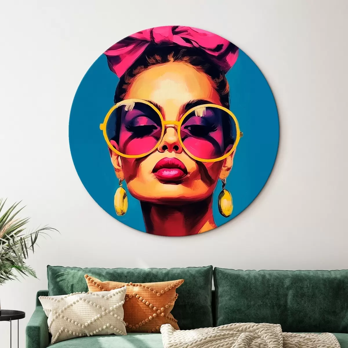 Tableaux rondes Femme portant des lunettes de soleil r45309