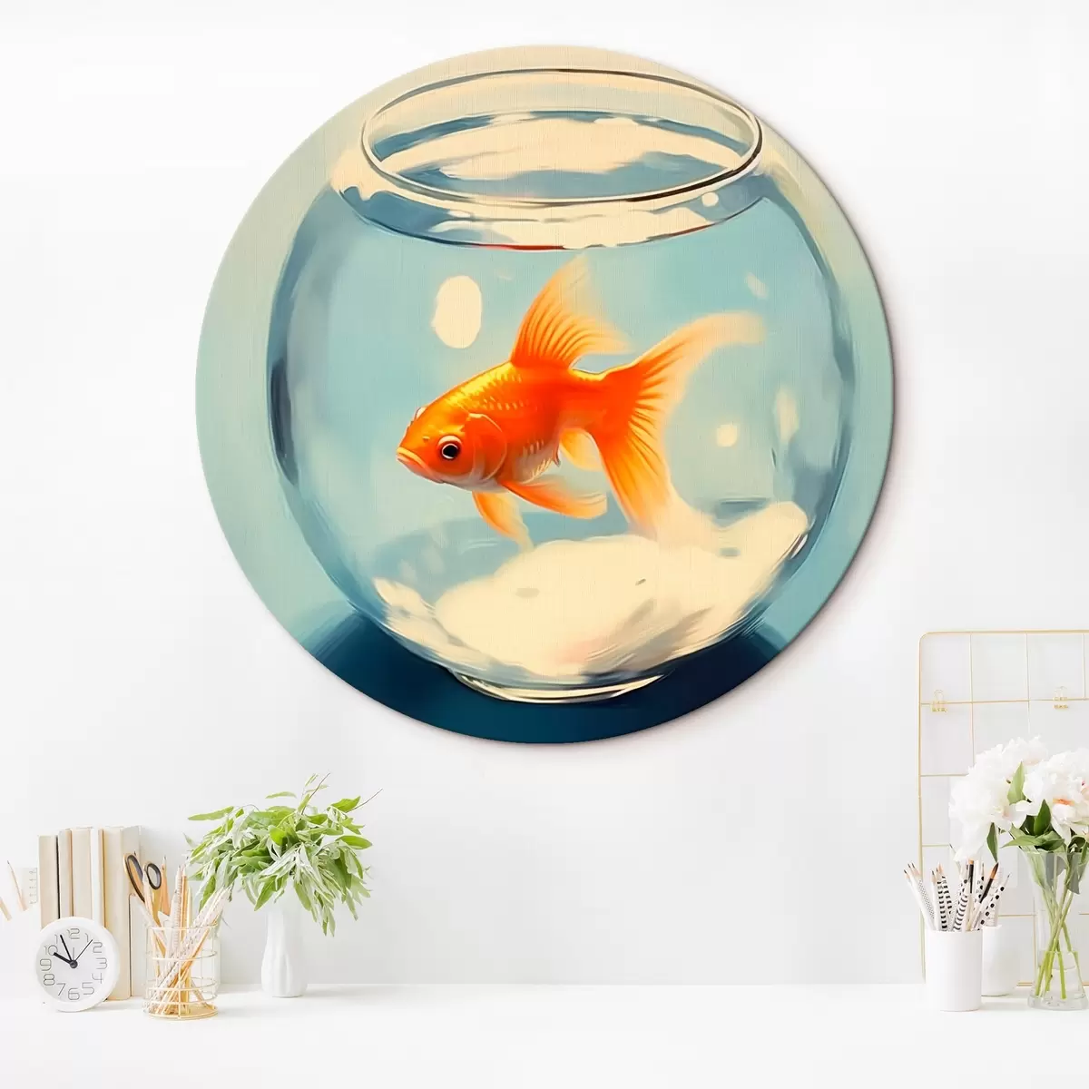 Tableaux rondes Poissons dans un aquarium r45314