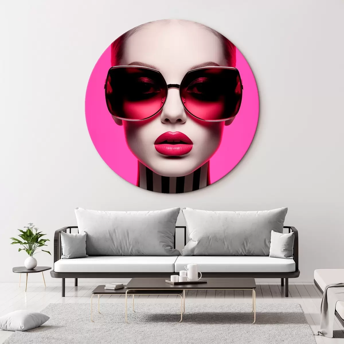 Tableaux rondes Femme avec de grandes lunettes r45316