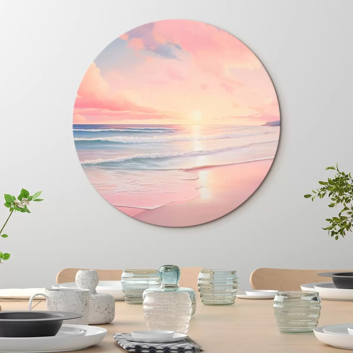 Tableaux rondes Bord de mer à l'aube r45317