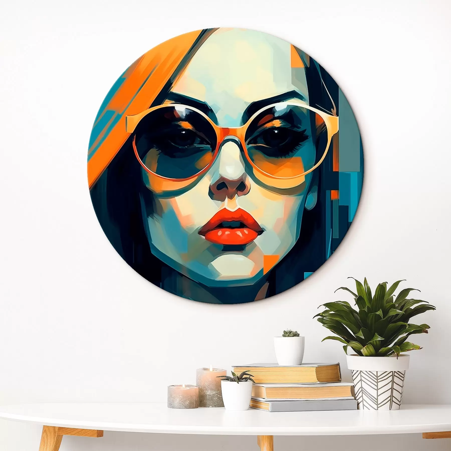 Tableau Femme portant des lunettes de soleil dans un style pop art numérique r45327