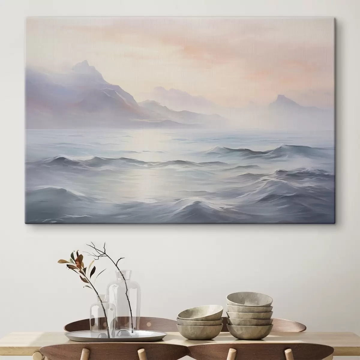 Tableau Lac près des montagnes imitation de peinture s45344