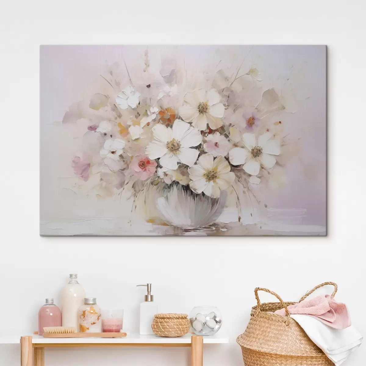 Tableau Bouquet délicat imitation peinture s45347