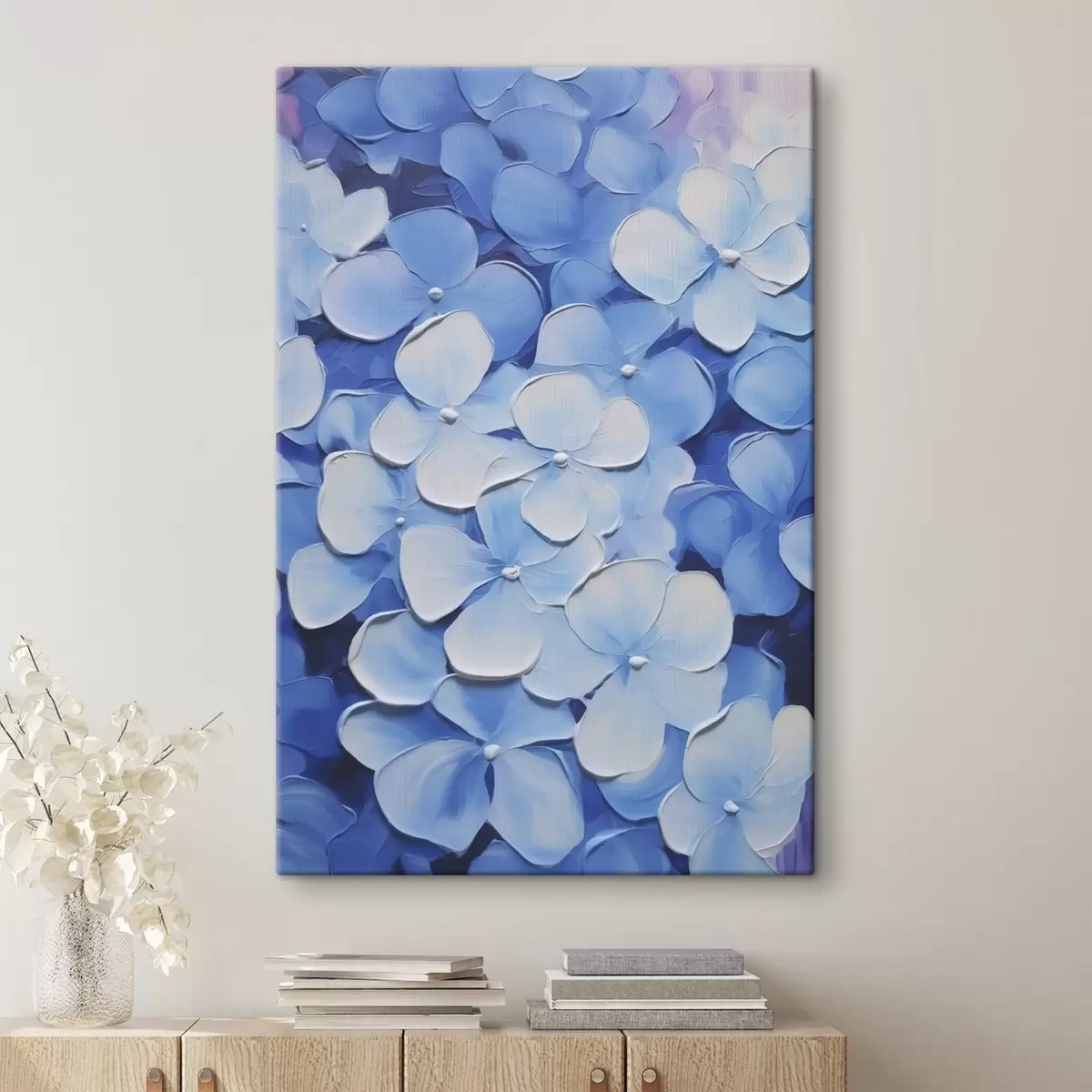 Tableau Peinture imitation hortensia s45357
