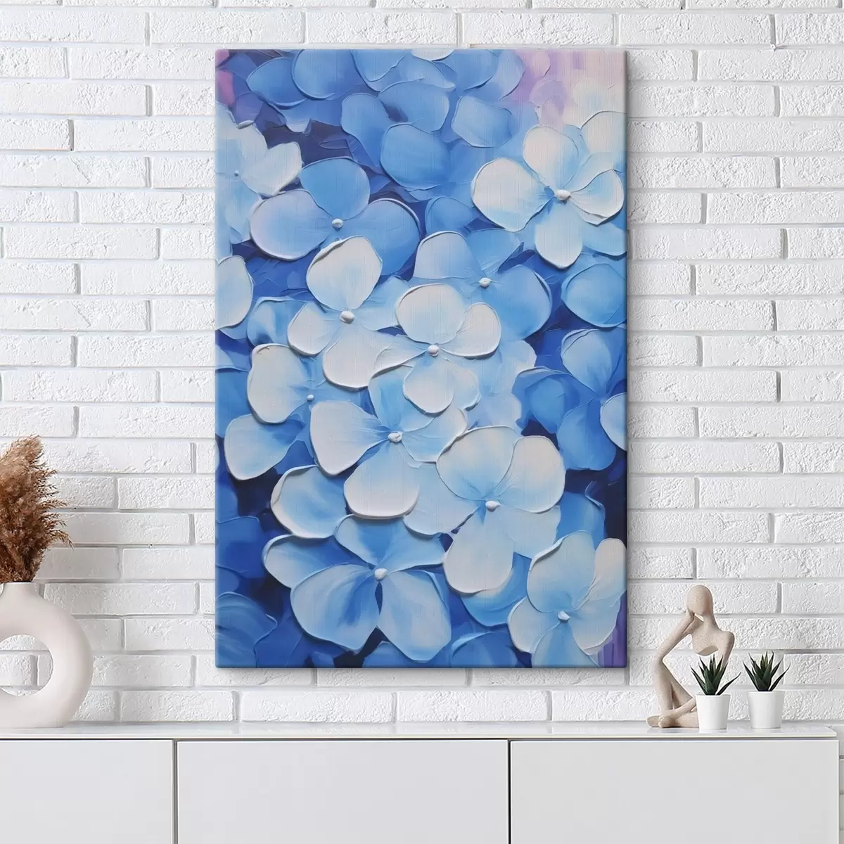 Tableau Peinture imitation hortensia s45357