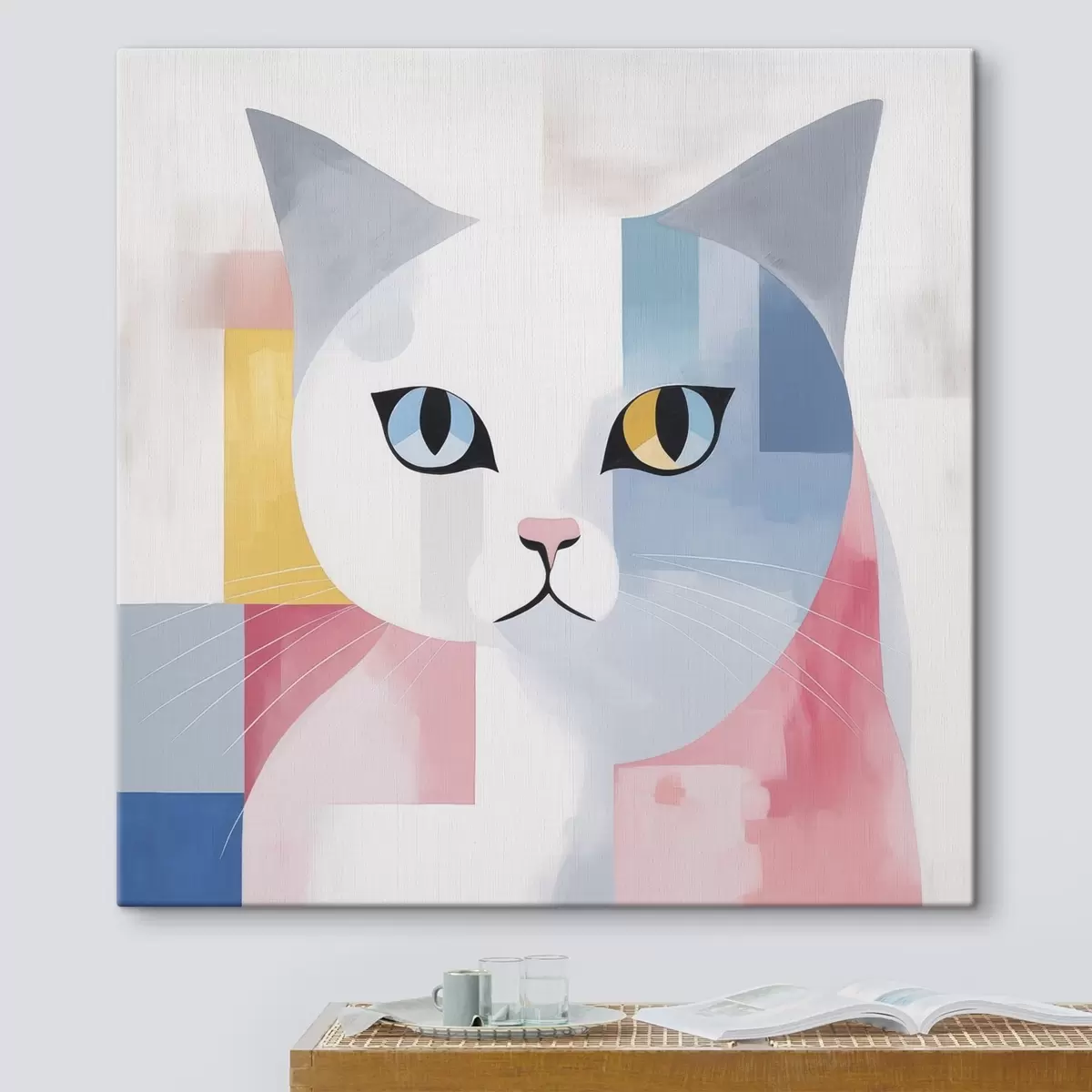 Tableau Portrait abstrait d'un chat s45358