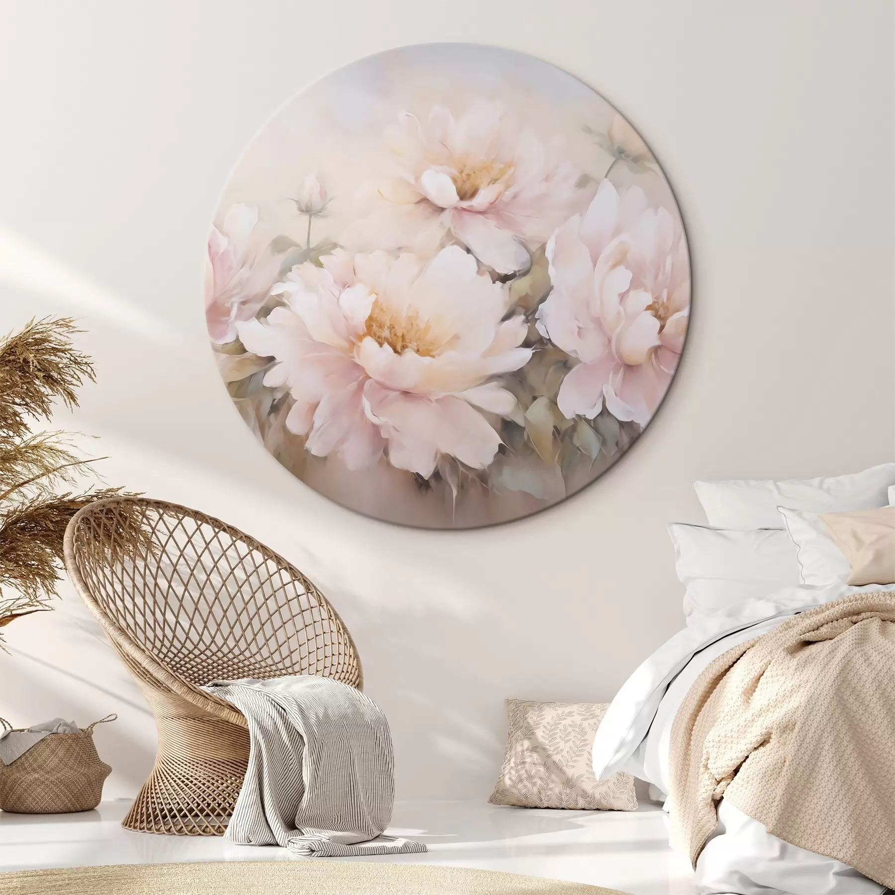 Tableau Peinture imitation pivoines r45345