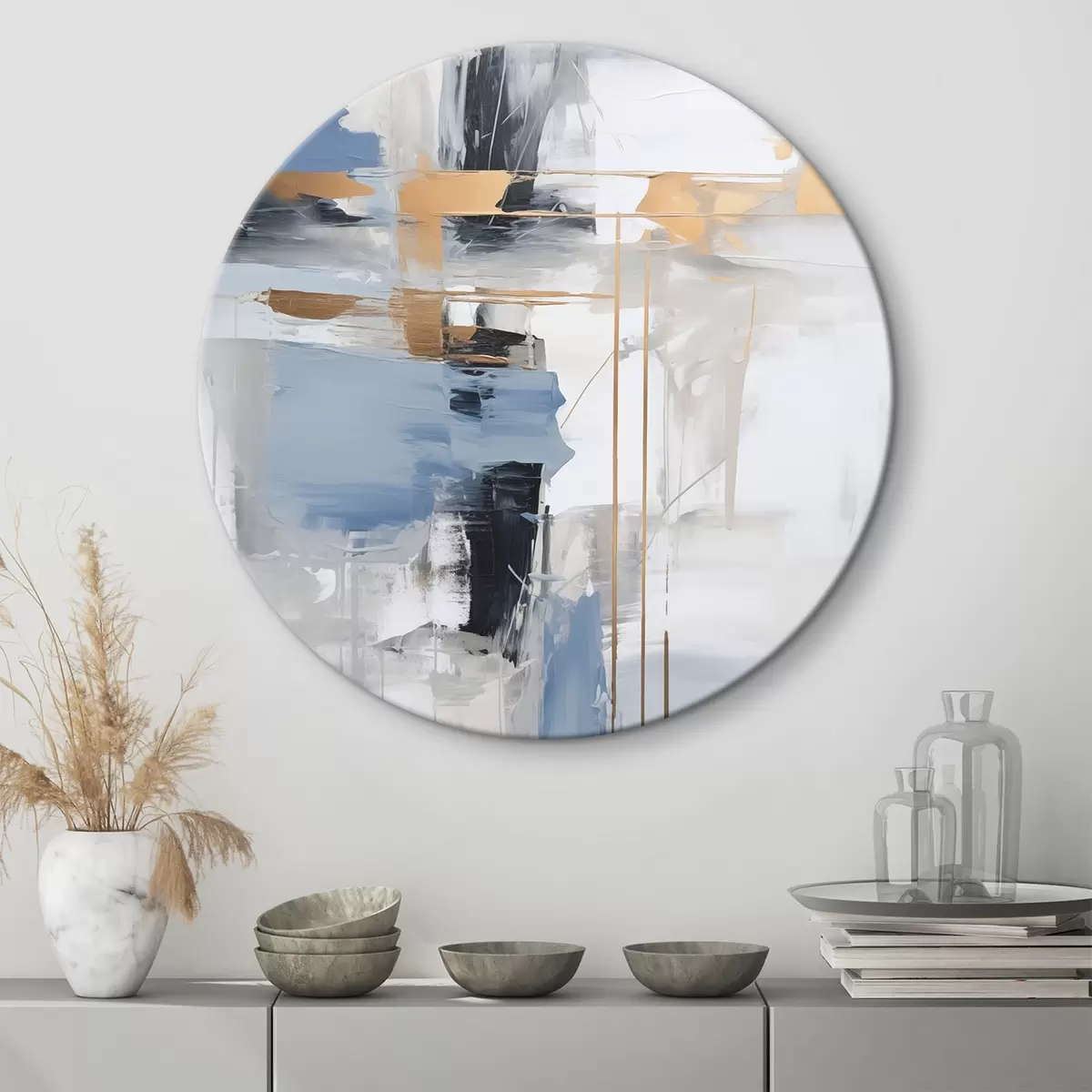Tableaux rondes Abstraction moderne imitation de la peinture r45349