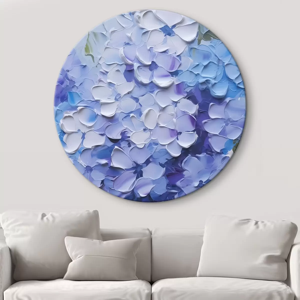 Tableaux rondes Bouquet d'hortensias imitation peinture r45356