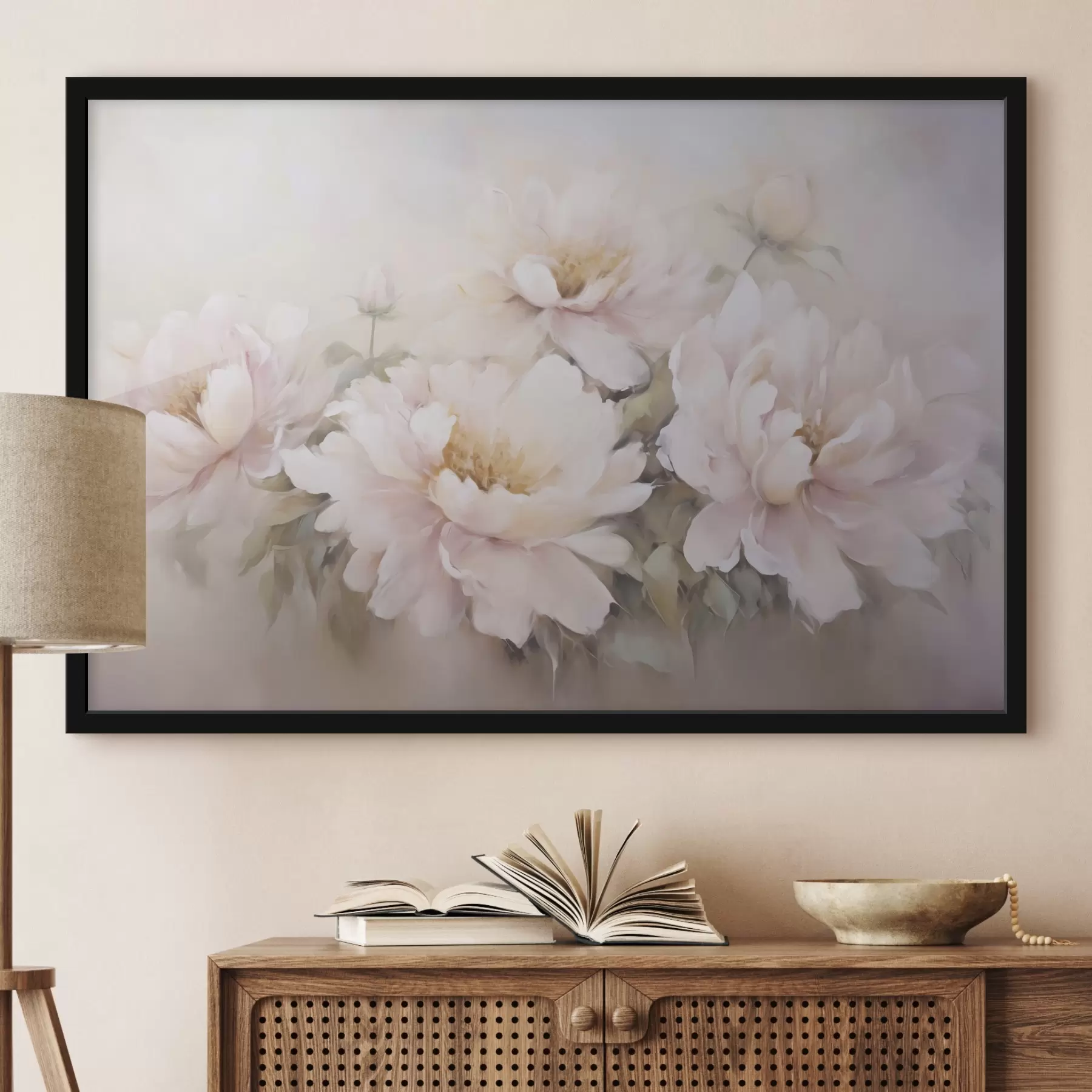 Papier peint Peinture imitation pivoines f45345